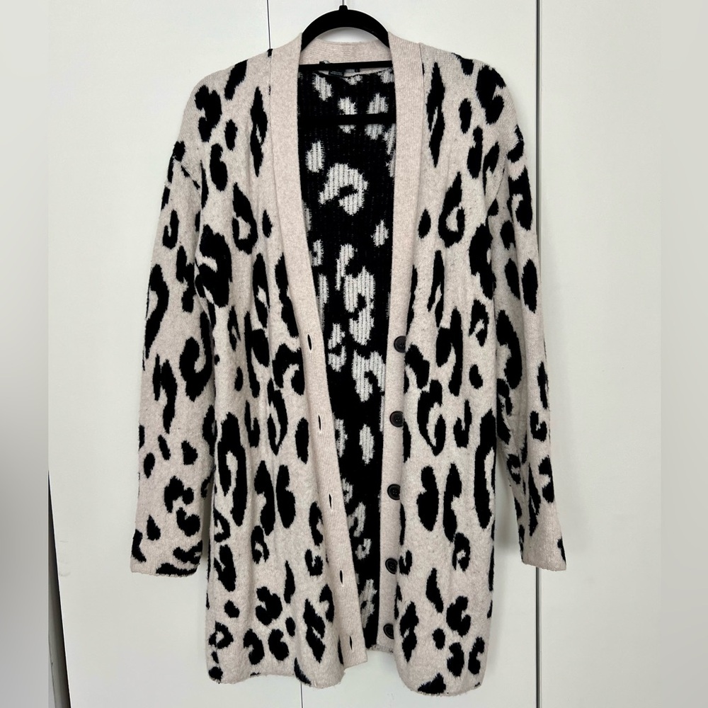Something Navy Animal Print Cardigal